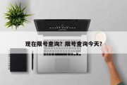 现在限号查询？限号查询今天？