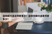 深圳限行违法罚款多少？深圳市限行违章罚款多少？