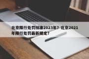 北京限行处罚标准2023年？北京2021年限行处罚最新规定？