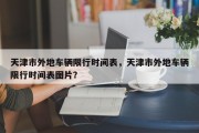 天津市外地车辆限行时间表，天津市外地车辆限行时间表图片？