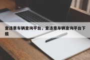 查违章车辆查询平台，查违章车辆查询平台下载