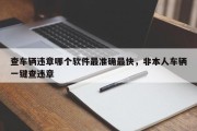 查车辆违章哪个软件最准确最快，非本人车辆一键查违章