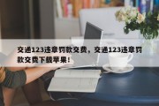 交通123违章罚款交费，交通123违章罚款交费下载苹果！