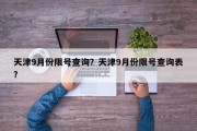 天津9月份限号查询？天津9月份限号查询表？