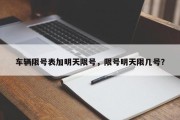 车辆限号表加明天限号，限号明天限几号？