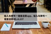 输入车牌号一键查违章app，输入车牌号一键查违章皖LJL237