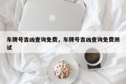 车牌号吉凶查询免费，车牌号吉凶查询免费测试