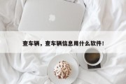 查车辆，查车辆信息用什么软件！