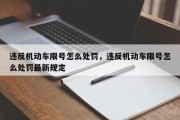 违反机动车限号怎么处罚，违反机动车限号怎么处罚最新规定