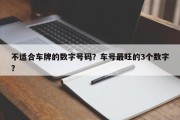 不适合车牌的数字号码？车号最旺的3个数字？