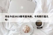 河北今日2023限号查询表，今天限行是几号！