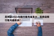 高碑店2021年限行尾号是多少，高碑店限行尾号最新表？