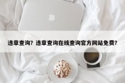 违章查询？违章查询在线查询官方网站免费？