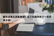 限号违章几天能查到？忘了车限号开了一天罚多少钱？