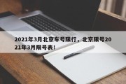 2021年3月北京车号限行，北京限号2021年3月限号表！