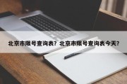 北京市限号查询表？北京市限号查询表今天？