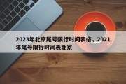 2023年北京尾号限行时间表格，2021年尾号限行时间表北京