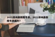 2021郑州最新限号表，2021郑州最新限号表图片？