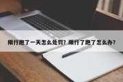 限行跑了一天怎么处罚？限行了跑了怎么办？