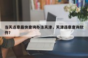 当天违章最快查询办法天津，天津违章查询软件？