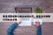 秦皇岛违反限行规定如何处罚，秦皇岛车辆限行罚款多少钱