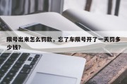 限号出来怎么罚款，忘了车限号开了一天罚多少钱？